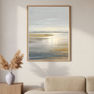 Rustige Kustvlakte Minimaal Abstract Landschapskun Poster