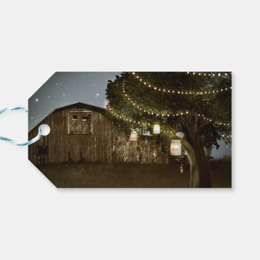 Rustige Label met een Boortjestrift en een rondje Cadeaulabel (Achterkant Horizontaal)