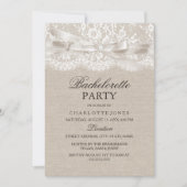 Rustige Lace Burlap Bachelorette Party Kaart (Voorkant)