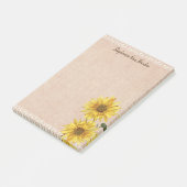 Rustige Lace & Burlap Sunflower Notes (Schuin)