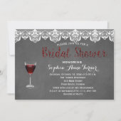 Rustige Lace Wine Tasting Bridal Shower Uitnodigin Kaart (Voorkant)