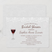 Rustige Lace Wine Tasting Bridal Shower Uitnodigin Kaart (Voorkant / Achterkant)