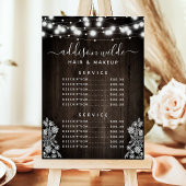 Rustige Lace Wood String Lights Zakelijke prijslij Menu