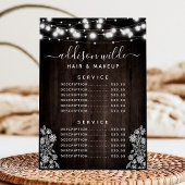 Rustige Lace Wood String Lights Zakelijke prijslij Menu