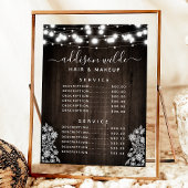 Rustige Lace Wood String Lights Zakelijke prijslij Menu