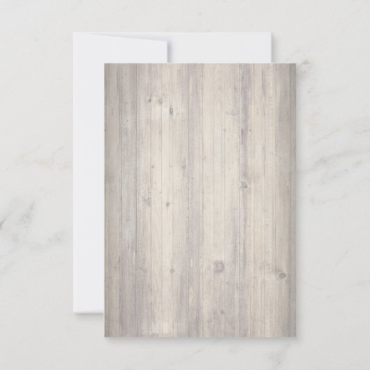 Rustige Lace Wood Wedding Save the Date (Achterkant)