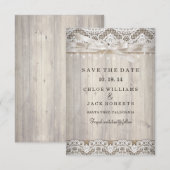 Rustige Lace Wood Wedding Save the Date (Voorkant / Achterkant)