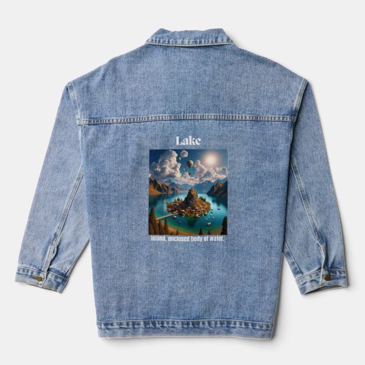 Rustige Lake Oasis: Binnenwateren T-shirt Denim Jacket (Achterkant)