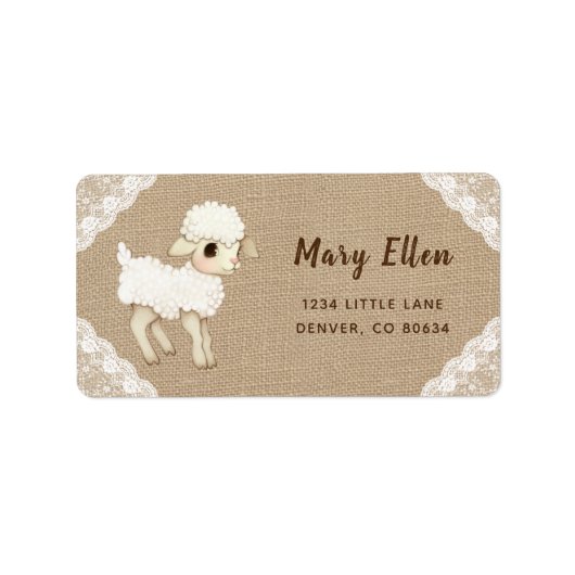 Rustige Lamb Baby shower Return Address Label (Voorkant)