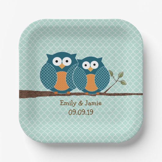 Rustige Land Blauwgroen stuteigenaar zit in een bo Papieren Bordje (Voorkant)