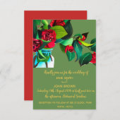 Rustige land bruiloft florale camellias kaart (Voorkant / Achterkant)