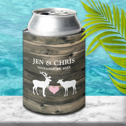 Rustige Land Buck and Doe Wedding Favor Blikjeskoeler