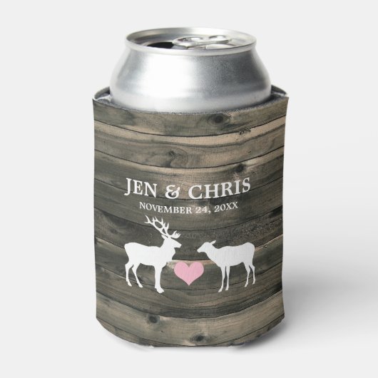 Rustige Land Buck and Doe Wedding Favor Blikjeskoeler (Blikje Voorkant)