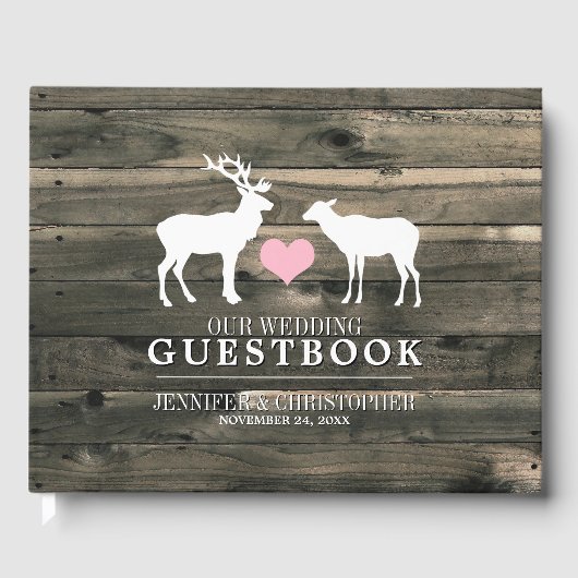Rustige Land Buck and Doe Wedding Gastenboek (Voorkant)