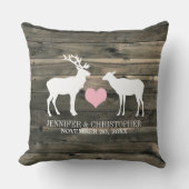 Rustige Land Buck and Doe Wedding Pillow Kussen (Voorkant)