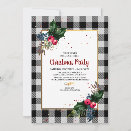 Rustige Land Buffalo-kerstfeest Kaart (Voorkant)