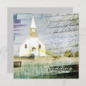 rustige land - chapel - bruiloft kaart (Voorkant / Achterkant)
