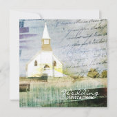 rustige land - chapel - bruiloft kaart (Voorkant)