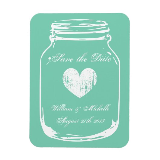 Rustige land chic mason jar Save the date magnet Magneet (Verticaal)