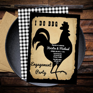 Rustige Land Chicken I DO BBQ Engagement Party Kaart