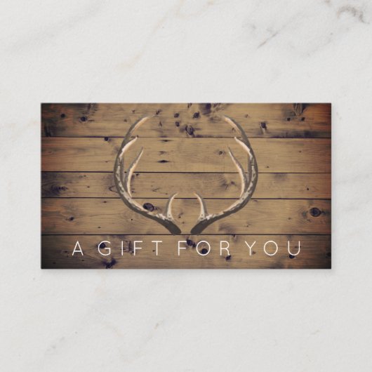 Rustige Land Deer Antlers Cadeaubon Klantenkaartje (Voorkant)