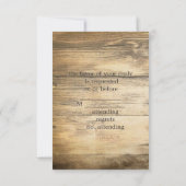Rustige Land Old Barn Wedding RSVP reactie Kaartje (Achterkant)