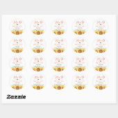 Rustige Land Sunflower Bouquet Wedding Favor Ronde Sticker (Vel)