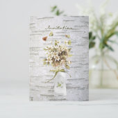 rustige land - wildbloem - bruiloft met witte berk kaart (Staand voorkant)