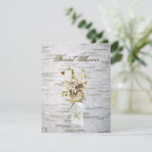 rustige land - wildbloem - bruiloft met witte berk kaart (Staand voorkant)