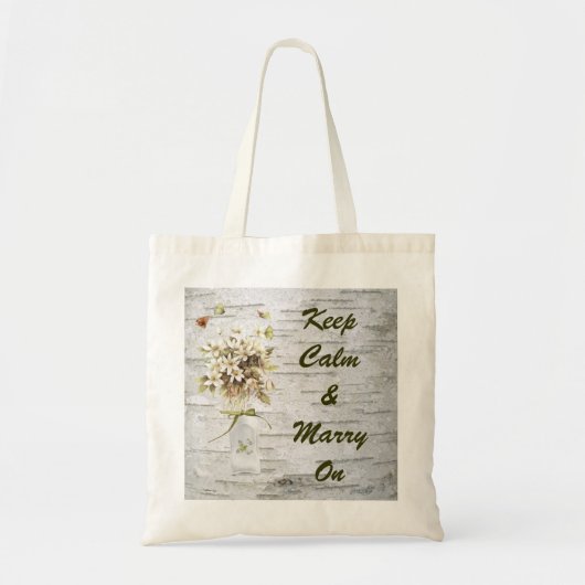 rustige land - wildbloem - bruiloft met witte berk tote bag (Voorkant)