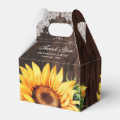 Rustige Land Wood Zonnebloem Weddenschap Dank je Bedankdoosjes (Achterkant)