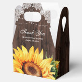 Rustige Land Wood Zonnebloem Weddenschap Dank je Bedankdoosjes (Geopend)