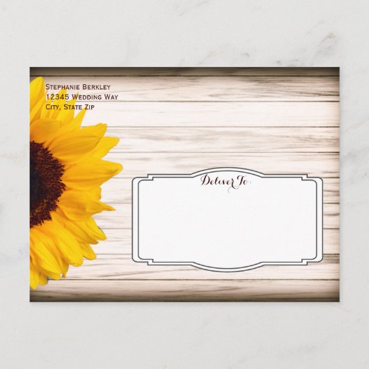 Rustige Land Zonnebloem Sparen de Briefkaarten van (Achterkant)