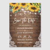 Rustige land zonnebloemen bespaart de datum Magnet (Voorkant)