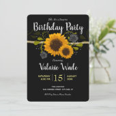 Rustige Land Zonnebloemen Birthday Party Kaart (Staand voorkant)