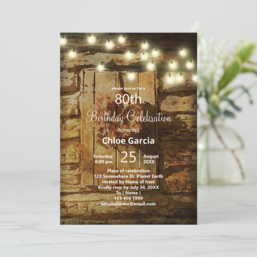 Rustige landbarrière met String Lights Kaart (Staand voorkant)