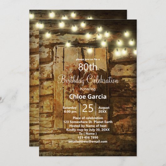 Rustige landbarrière met String Lights Kaart (Voorkant / Achterkant)