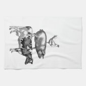 Rustige landbouwhuisdieren keuken Theedoek (Horizontaal)