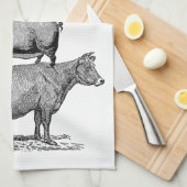  Rustige landbouwhuisdieren keuken Theedoek (Quarter Fold)