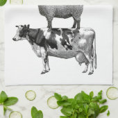 Rustige landbouwhuisdieren piramide Theedoek (Gevouwen)