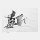 Rustige landbouwhuisdieren piramide Theedoek (Horizontaal)