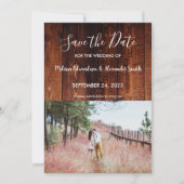 Rustige landbruinhout Bespaar de datum Kaart (Voorkant)