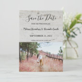 Rustige landbruinhout Bespaar de datum Kaart (Staand voorkant)