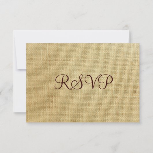 Rustige landburlap Bokes RSVP-kaarten RSVP Kaartje (Achterkant)