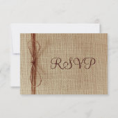 Rustige landburlap Bokes RSVP-kaarten RSVP Kaartje (Achterkant)