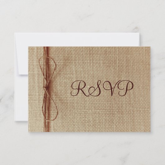 Rustige landburlap Bokes RSVP-kaarten RSVP Kaartje (Achterkant)