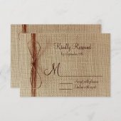 Rustige landburlap Bokes RSVP-kaarten RSVP Kaartje (Voorkant / Achterkant)