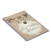 Rustige landburlap-planter notitieboek (Rechterzijde)
