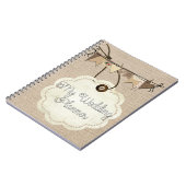Rustige landburlap-planter notitieboek (Linkerzijde)