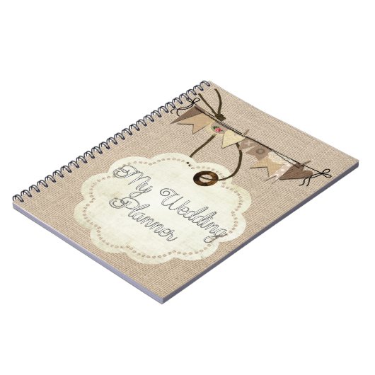 Rustige landburlap-planter notitieboek (Linkerzijde)